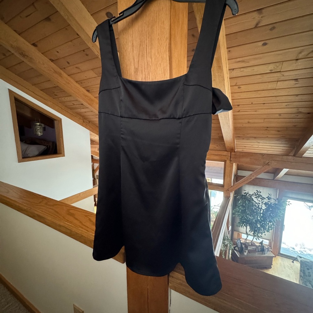 Urban Outfitters Black Mini Dress with Bow Detail